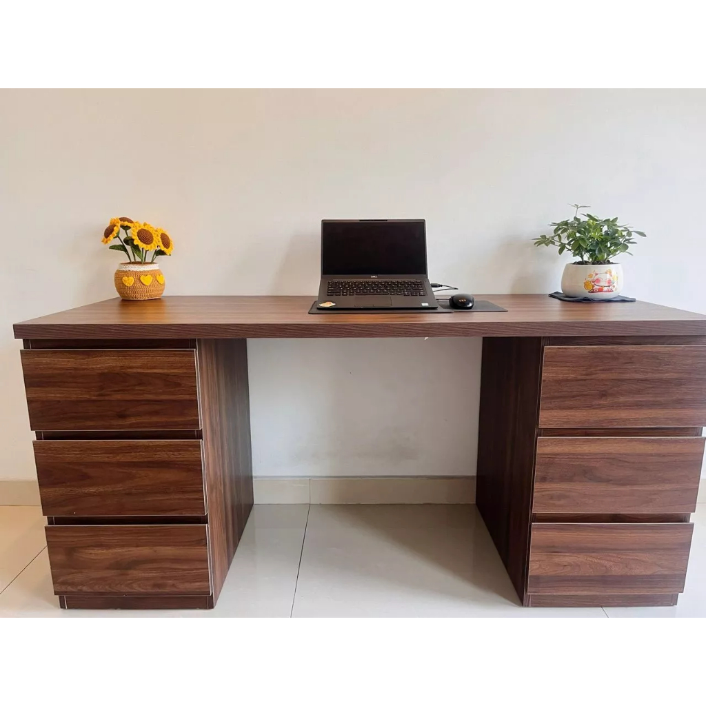 TIARA, Bàn làm việc 6 hộc kéo tiện nghi, DES_027, Chiều dài x 60 x 75 cm, Nội thất Nhà Trên Cao