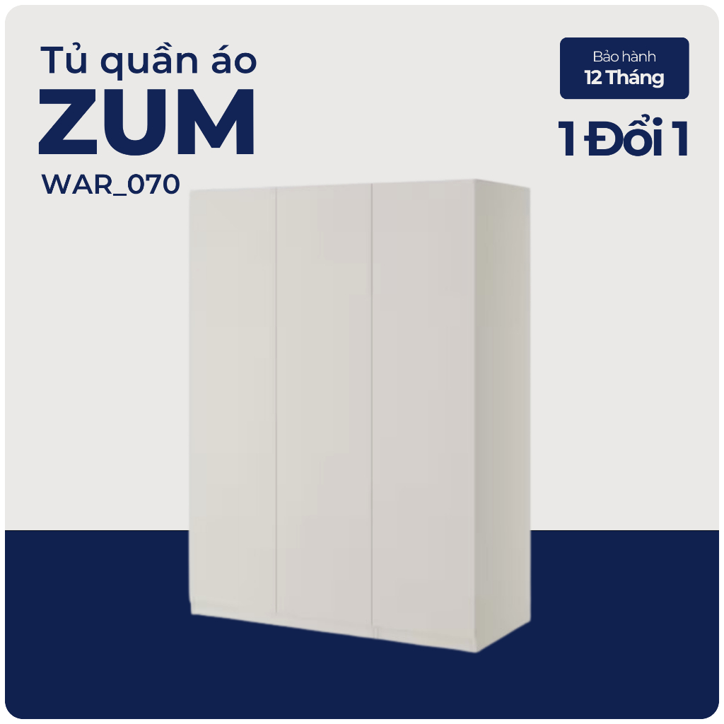 ZUM, Tủ quần áo treo cửa mở đa năng, WAR_070, 150x60x201cm, Nội thất Nhà trên cao