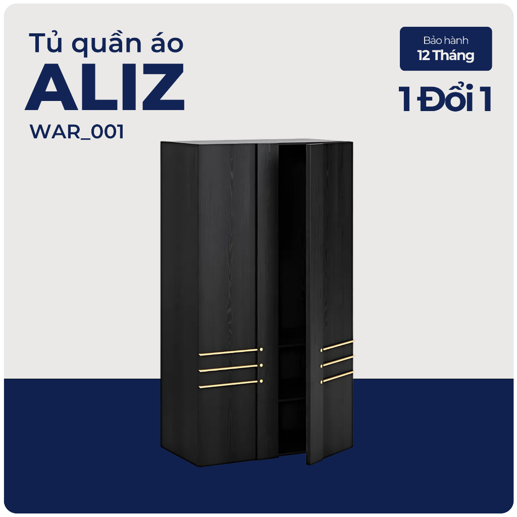 ALIZ, Tủ quần áo, WAR_001, 91x59x200cm, Nội thất Nhà trên cao