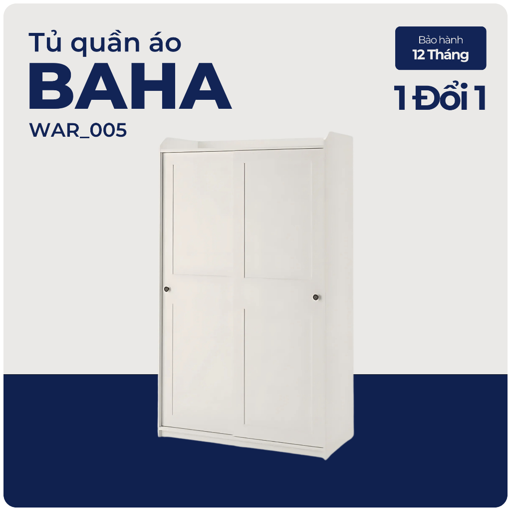 BAHA, Tủ lưu trữ quần áo, WAR_005, 118x55x199cm, Nội thất Nhà trên cao