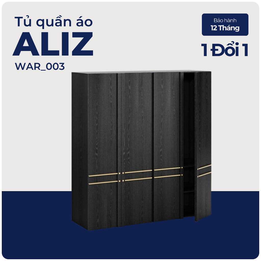 ALIZ, Tủ quần áo, WAR_003, 185x59x200cm, Nội thất Nhà trên cao