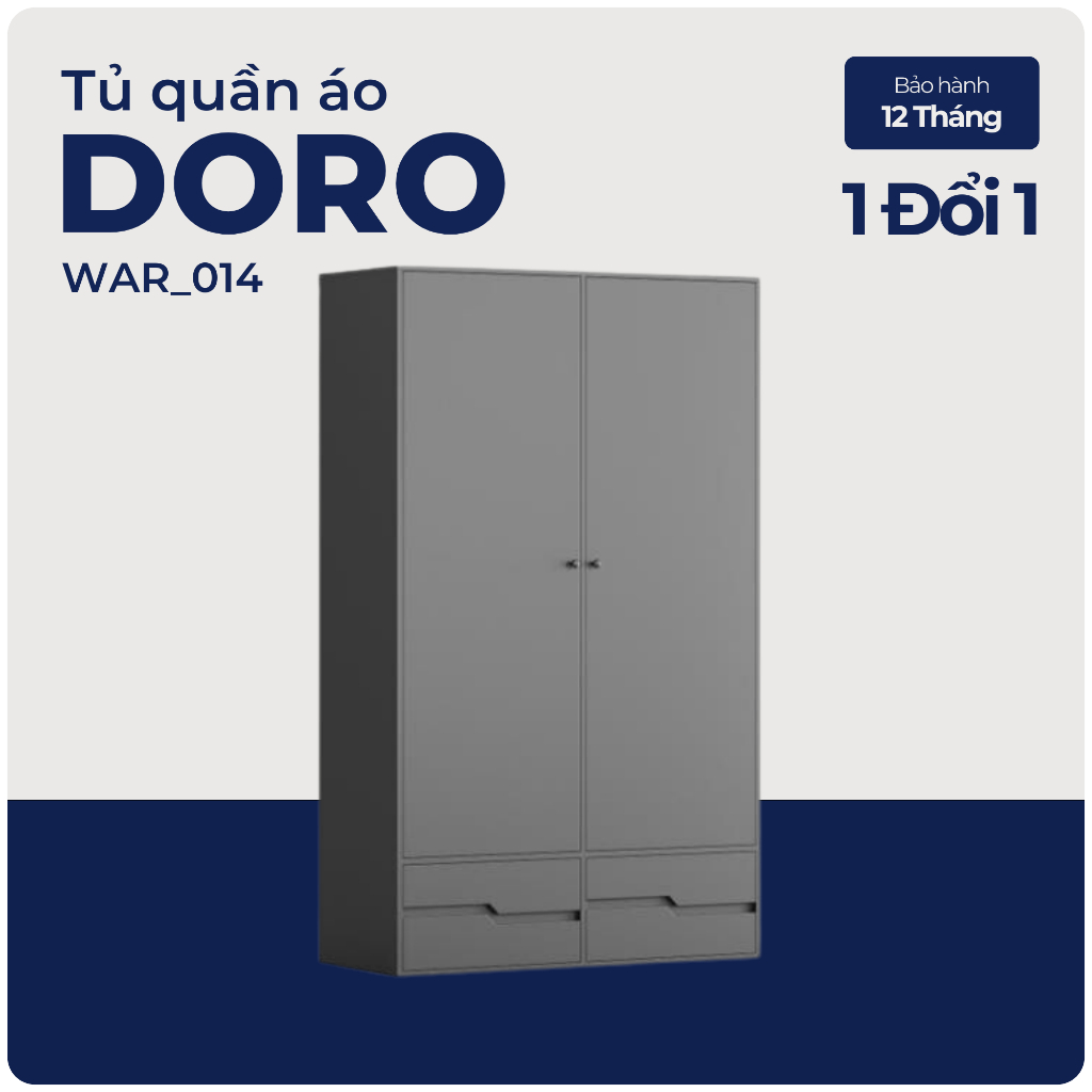 DORO, Tủ quần áo lưu trữ đồ, WAR_014, 120x50x200cm, tủ đựng quần áo Nhà trên cao