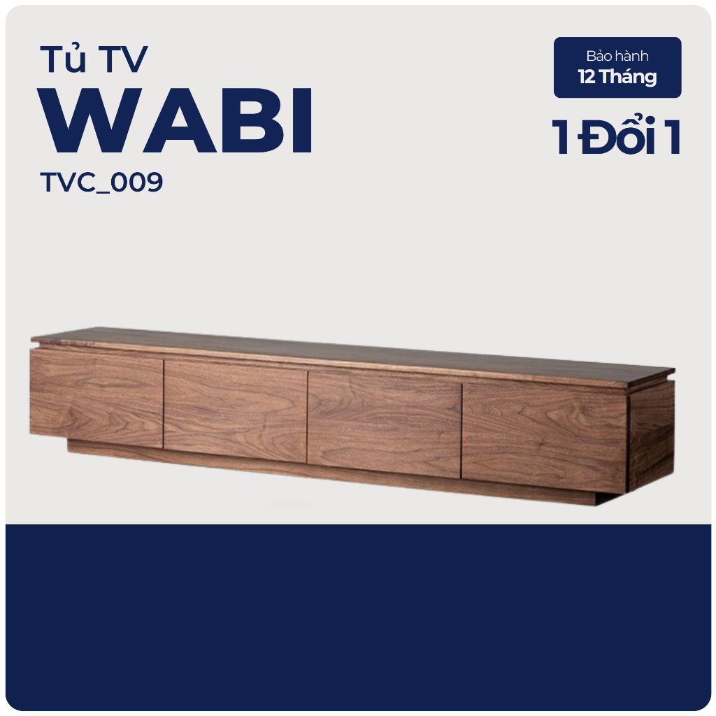 WABI, Tủ Tivi gỗ đơn giản vân gỗ, TVC_009, Chiều dàix40x42cm, Nội thất Nhà trên cao