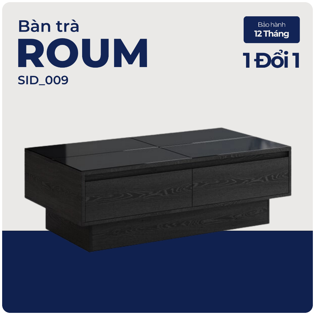 ROUM, Bàn cà phê, Bàn trà sofa phòng khách, SID_009, 120x65x41cm, Nội thất Nhà trên cao