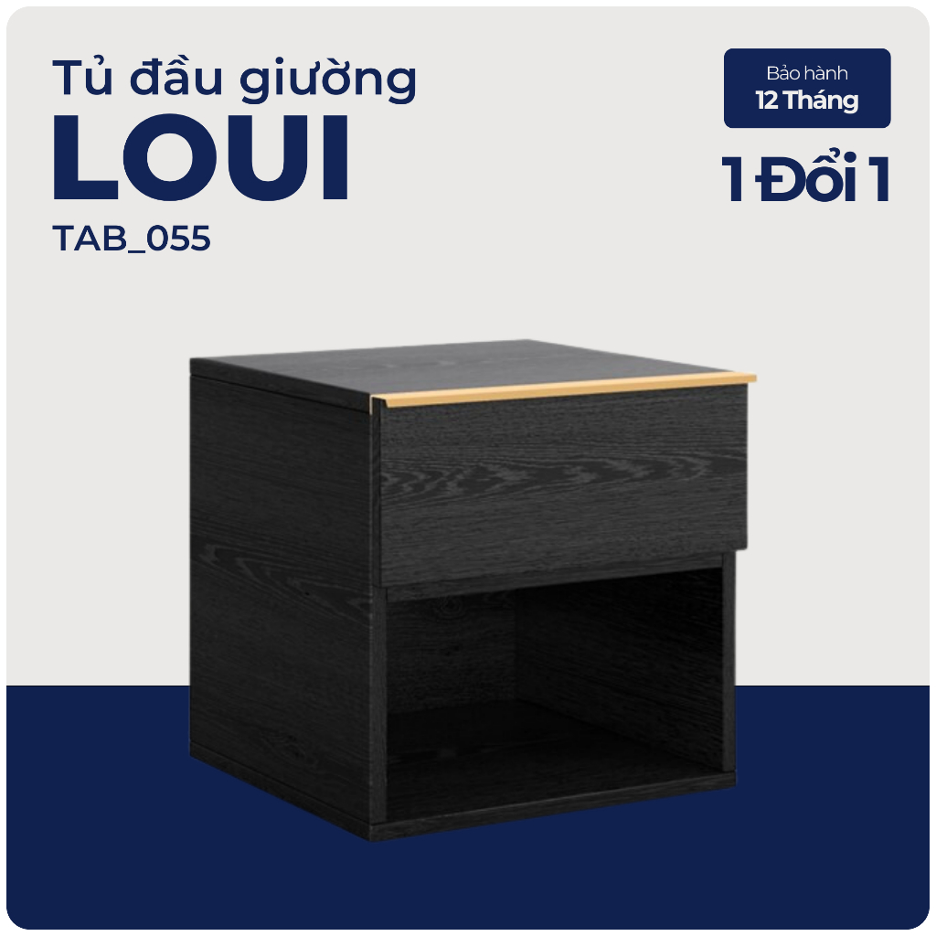 LOUI, Tủ đầu giường, TAB_055, 40x40x40cm, Nội thất Nhà trên cao
