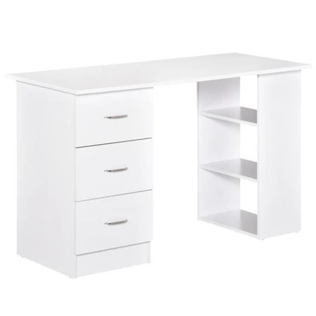 ELDE, Bàn làm việc 3 ngăn tủ kéo kèm kệ sách, DES_022, 120x48x77cm, Nội thất Nhà trên cao