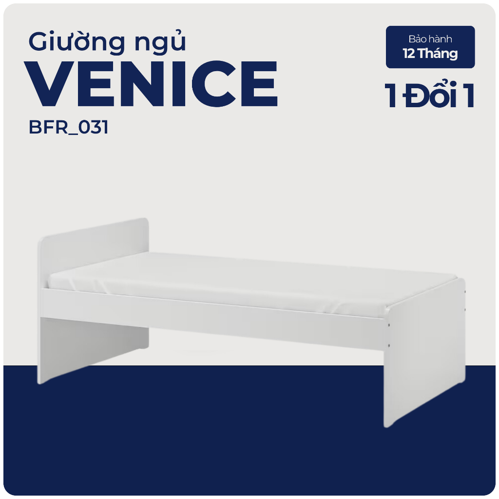 VENICE, Giường ngủ đơn cho trẻ em, BFR_031, 107x203x78cm, Nội thất Nhà trên cao