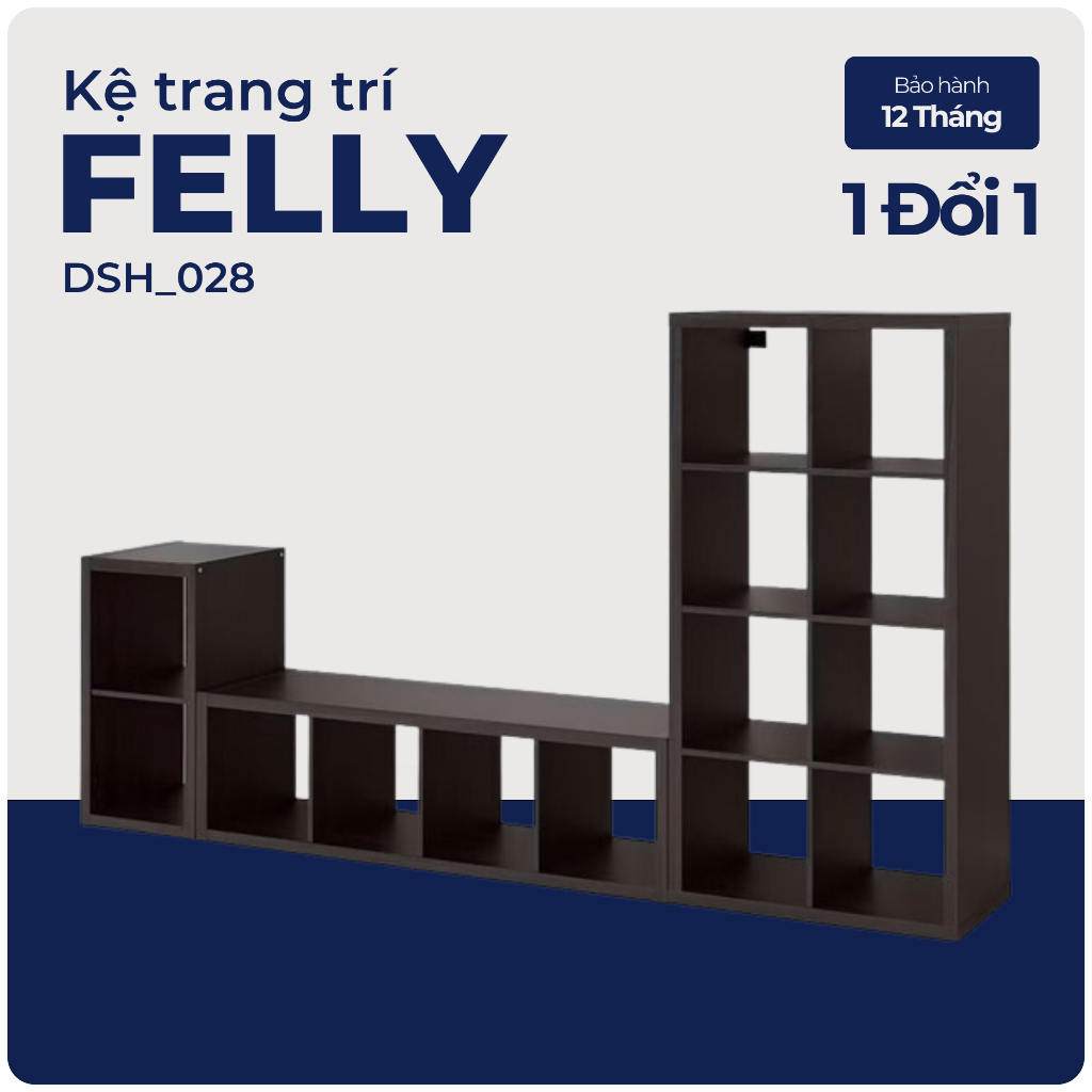 FELLY, Kệ tivi kết hợp kệ kệ để đồ đa năng, DSH_028, 258x38x144cm, Nội thất Nhà trên cao