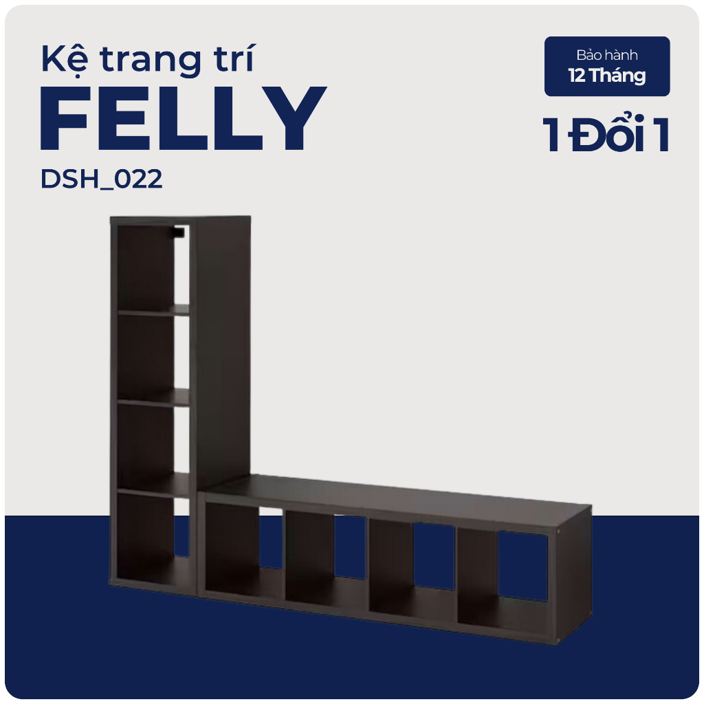 FELLY, Kệ tivi kết hợp kệ kệ để đồ chữ L, DSH_022, 184x38x144cm, Nội thất Nhà trên cao