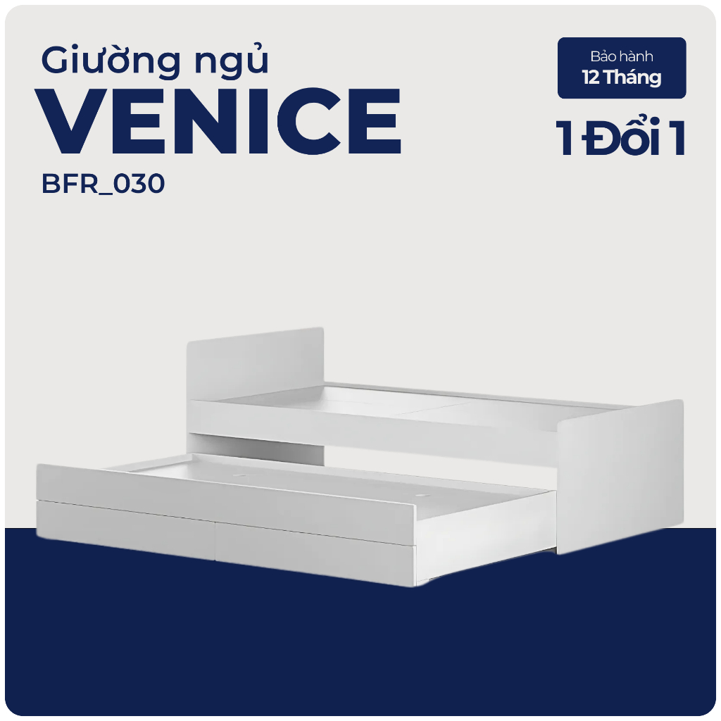 VENICE, Giường ngủ đơn kèm Giường ngủ mở rộng, BFR_030, 107x203x78cm, Nội thất Nhà trên cao