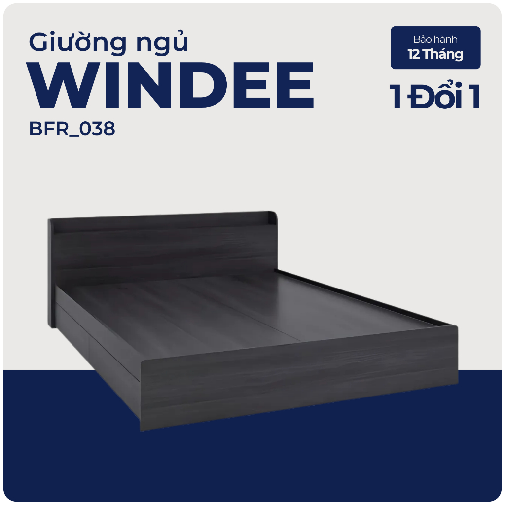 WINDEE, Giường ngủ 4 ngăn tủ kéo hiện đại, BFR_038, 217x72cm, Nội thất Nhà trên cao