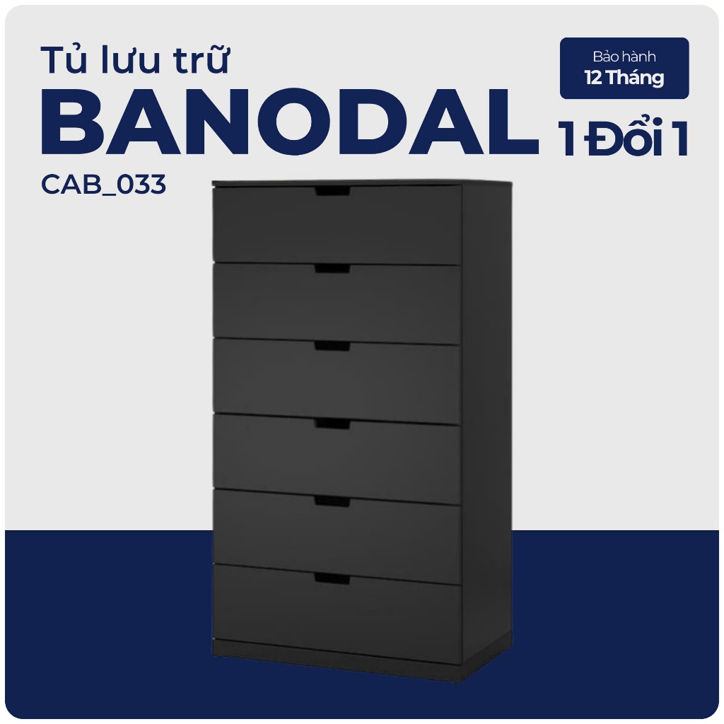 BANODAL, Tủ đựng đồ lưu trữ 6 tầng, CAB_033, 80x47x143cm, Nội thất Nhà trên cao