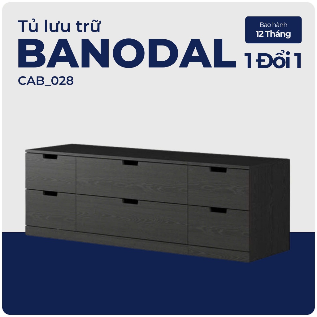 BANODAL, Tủ đựng đồ 2 tầng 6 ngăn kéo, CAB_028, 160x47x53cm, Nội thất Nhà trên cao