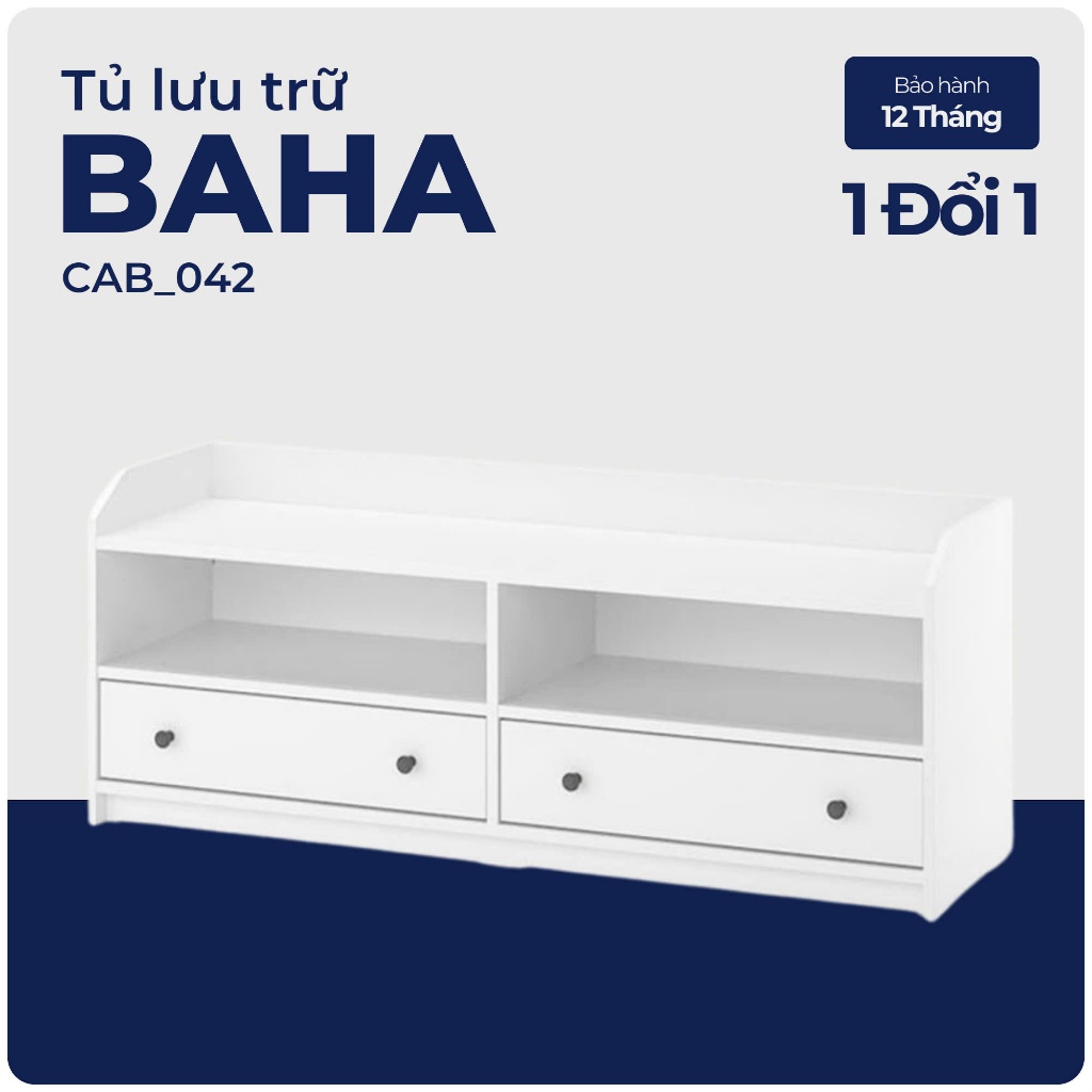 BAHA, Kệ tivi 4 ngăn đa năng, CAB_042, 138x36x54cm, Nội thất Nhà trên cao