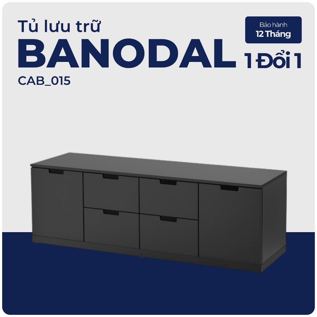 BANODAL, Tủ đựng đồ lưu trữ 6 hộc kéo, CAB_015, 160x47x53cm, Nội thất Nhà trên cao