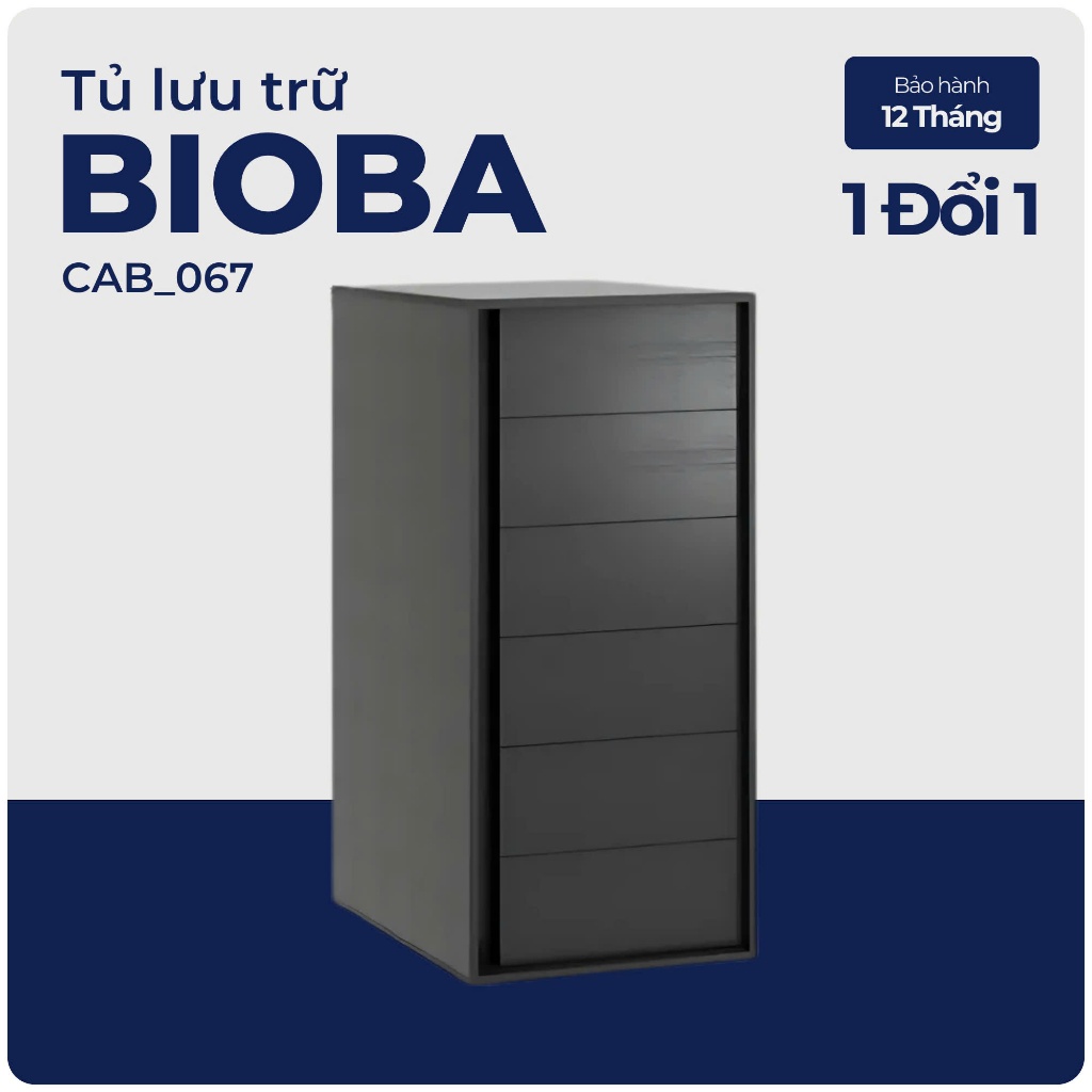 BIOBA, Tủ lưu trữ 6 tầng hiện đại sang trọng, CAB_067, 56x58x116cm, Nội thất Nhà trên cao