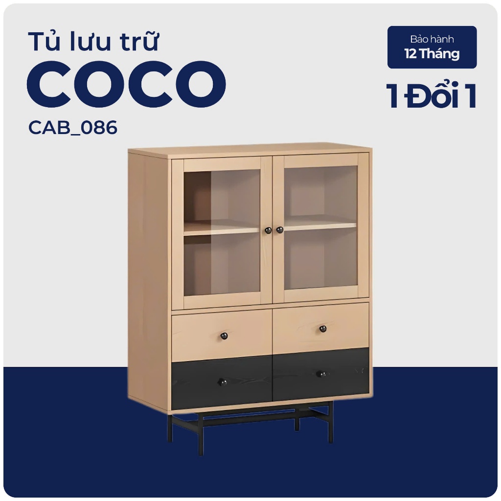 COCO, Tủ lưu trữ, Tủ đựng đồ, CAB_086, 90x40x118cm, Nội thất Nhà trên cao