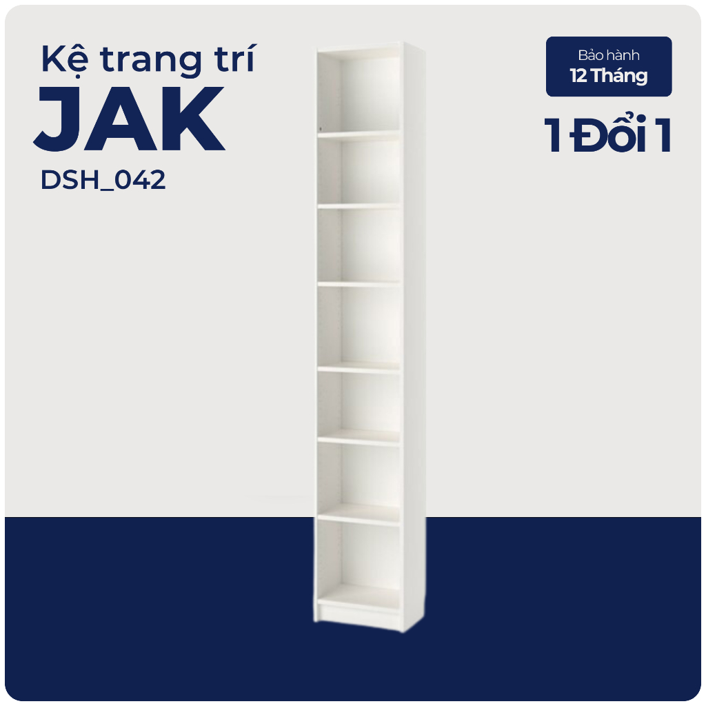 JAK, Kệ sách 7 tầng,, DSH_042, 40x28x234cm, Nội thất Nhà trên cao
