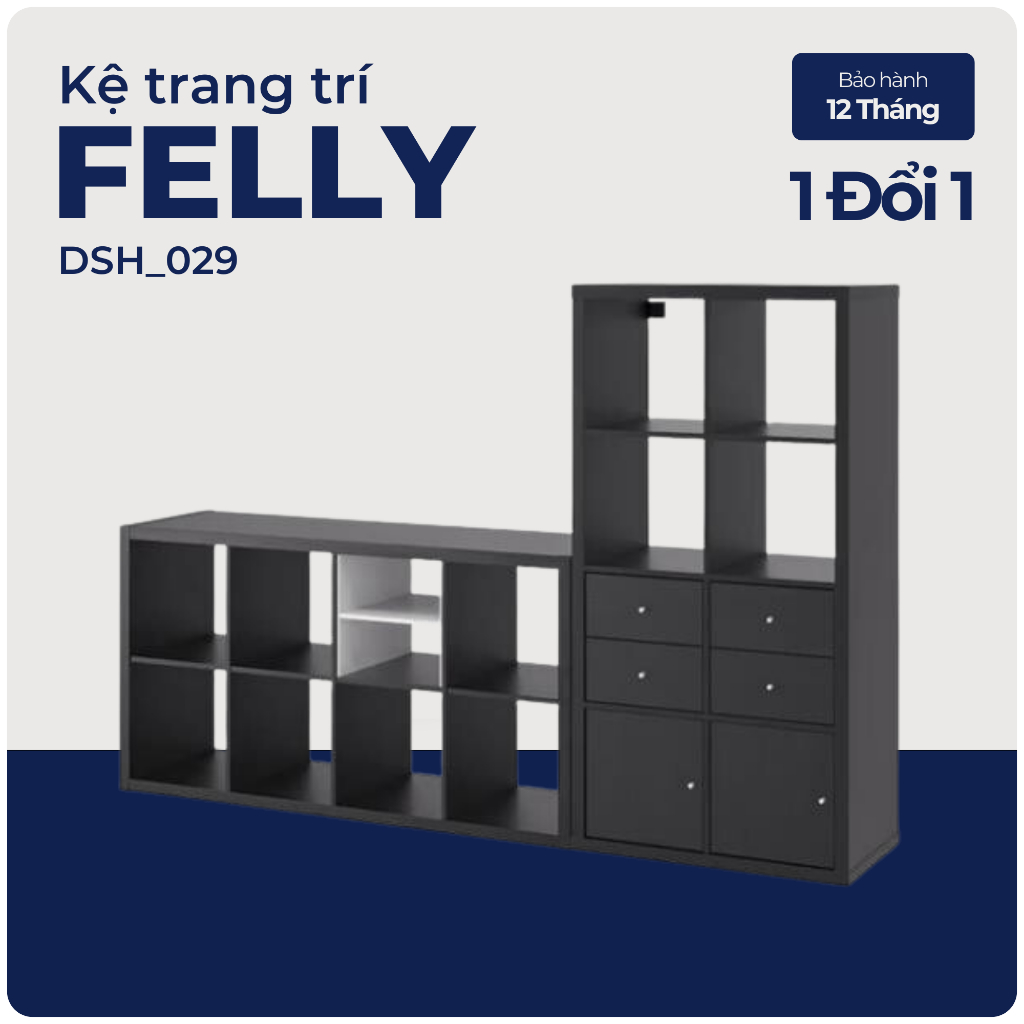FELLY, kệ để đồ vật dụng đa năng, DSH_029, 215x38x144cm, Nội thất Nhà trên cao