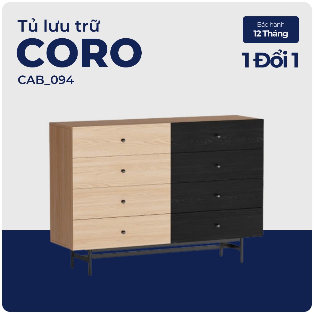 CORO, Tủ lưu trữ, Tủ đựng đồ, CAB_094, 140x40x98cm, Nội thất Nhà trên cao