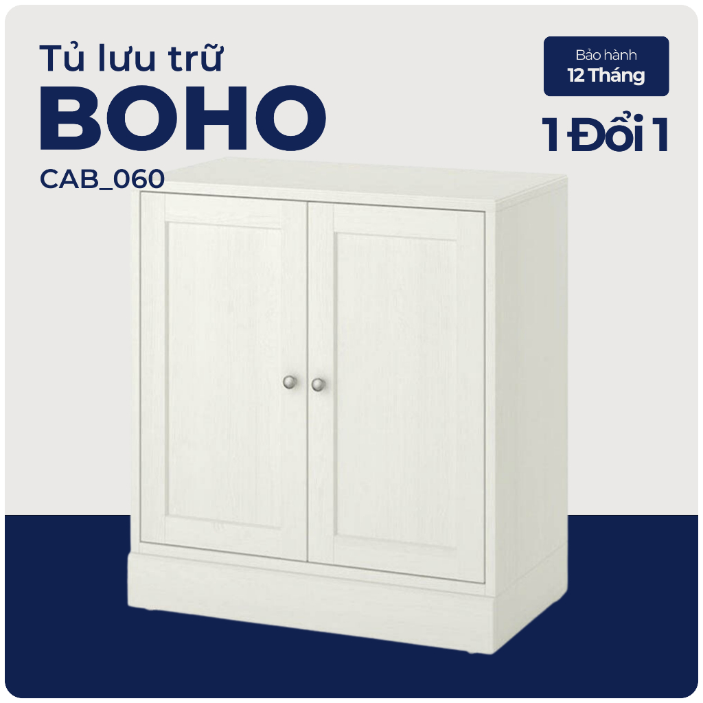 BOHO, Tủ đựng đồ 2 cửa mở, CAB_060, 81x47x89cm, Nội thất Nhà trên cao