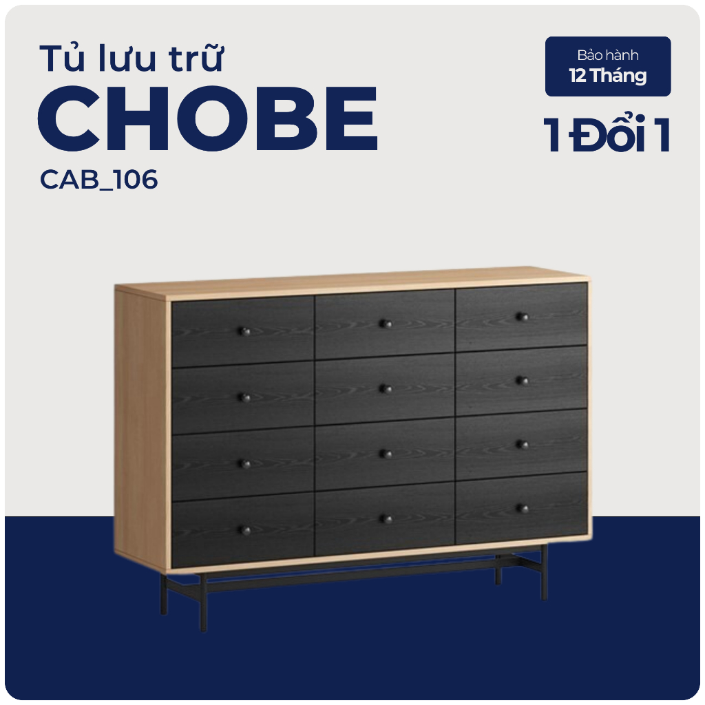 CHOBE, Tủ lưu trữ, tủ trưng bày, CAB_106, 140x40x98cm, Nội thất Nhà trên cao