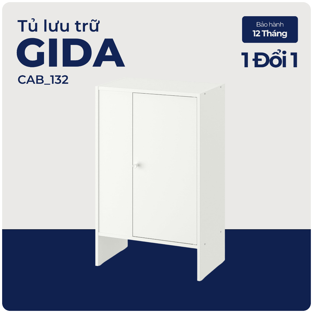 GIDA, Tủ lưu trữ 2 cửa, CAB_132, 50x30x80cm, Nội thất Nhà trên cao