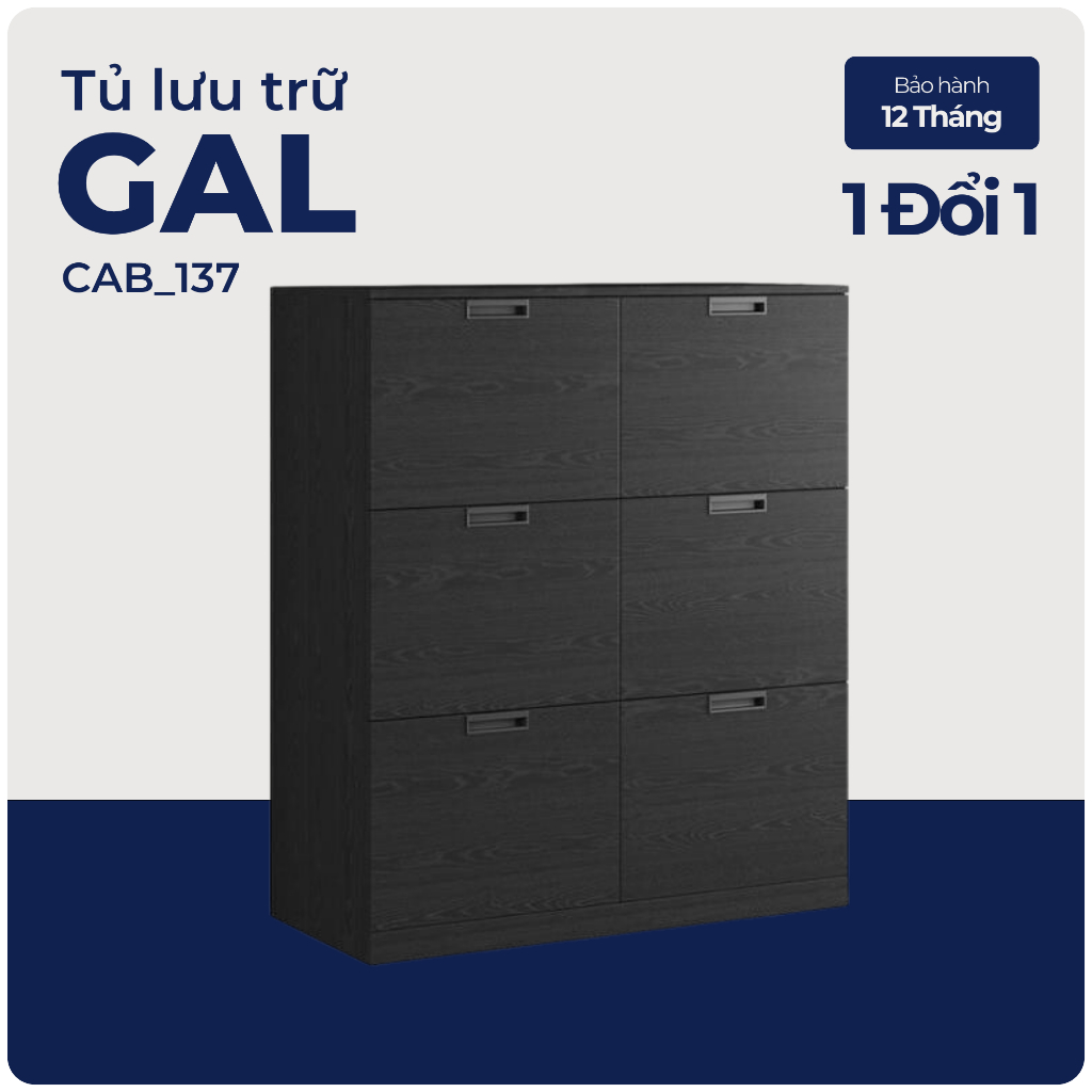 GAL, Tủ lưu trữ đồ dùng 6 ngăn kéo, CAB_137, 102x45x120cm, Nội thất Nhà trên cao