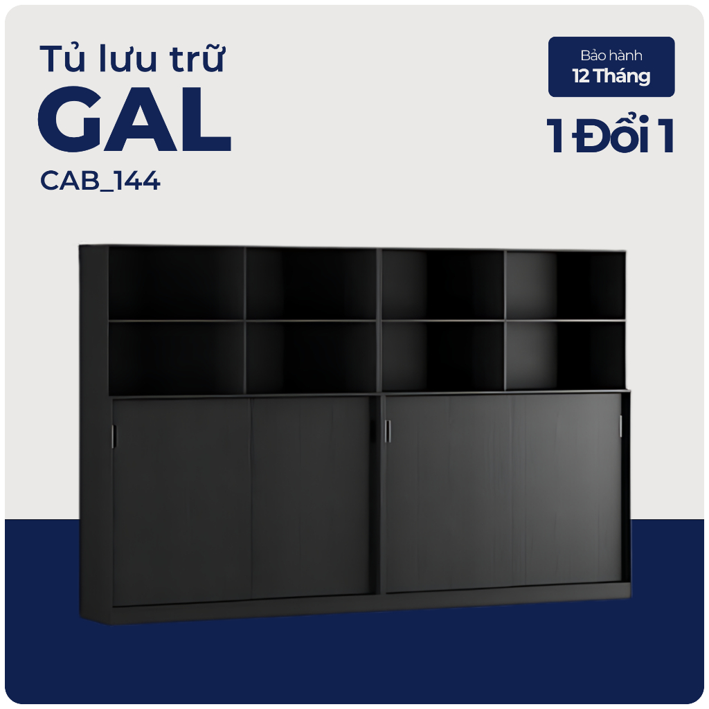 GAL, COMBO Tủ lưu trữ đồ dùng cửa lùa kèm kệ 2 tầng, CAB_144, 320x45x200cm, sản xuất bởi Sc