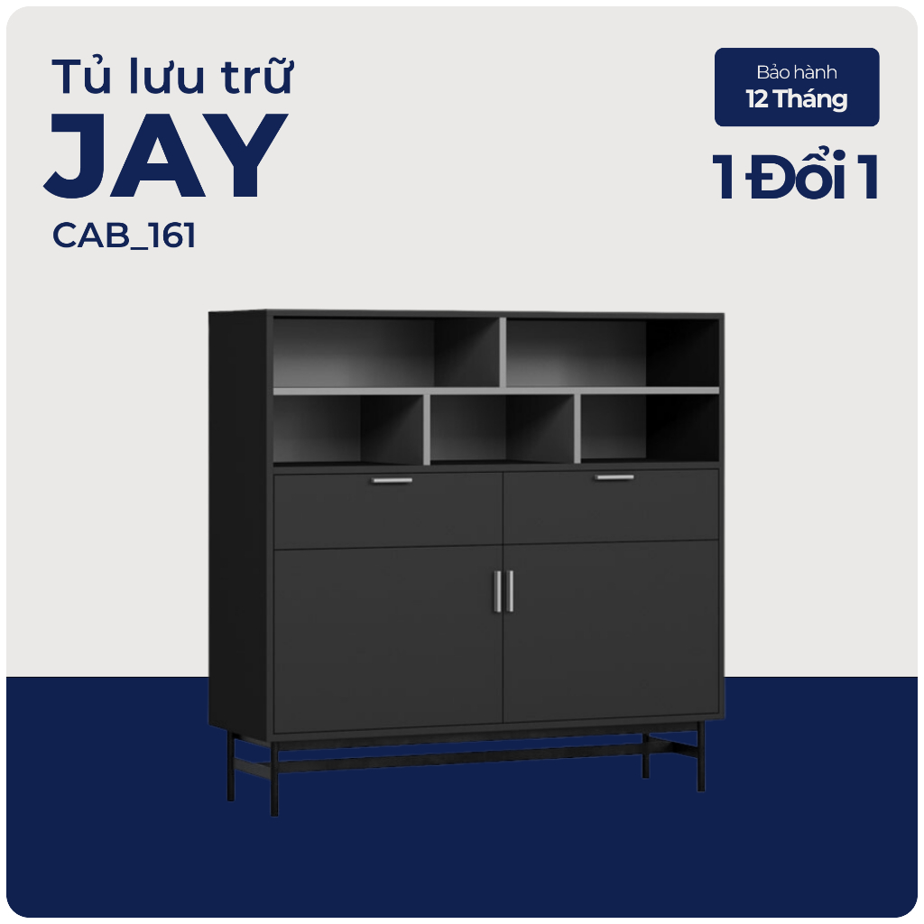 JAY, Tủ trang trí, lưu trữ, CAB_161, 120x40x118cm, Nội thất Nhà trên cao