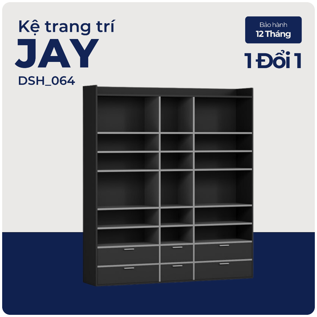 JAY, Kệ trang trí, trưng bày, DSH_064, 163x35x185cm, Nội thất Nhà trên cao