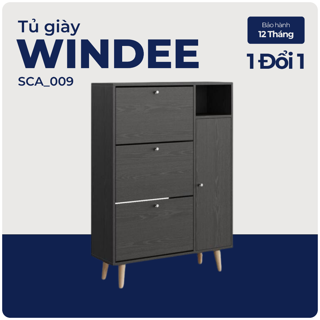WINDEE, Kệ giày đa năng, SCA_009, 90x30x120cm, Nội thất Nhà trên cao