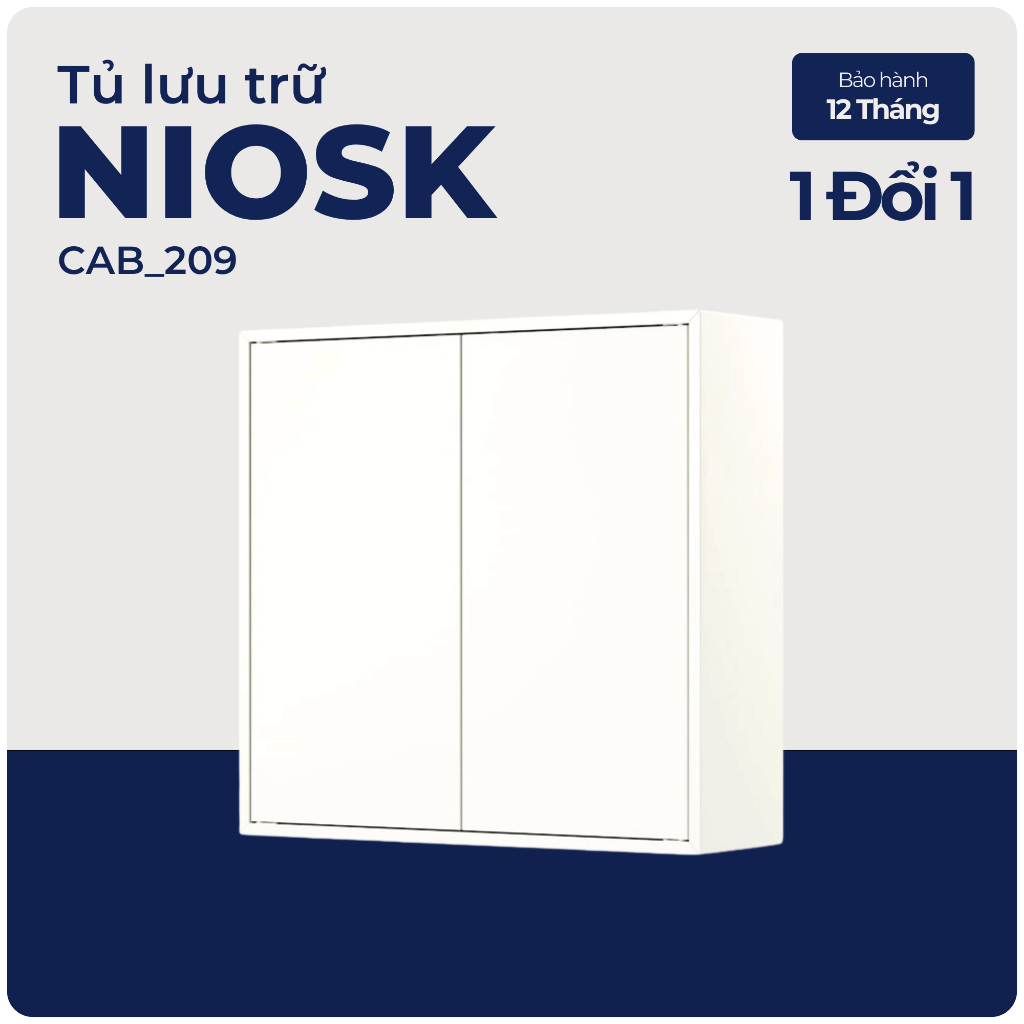 NIOSK, Tủ lưu trữ 2 cánh mở, CAB_209, 70x35x70cm, Nội thất Nhà trên cao