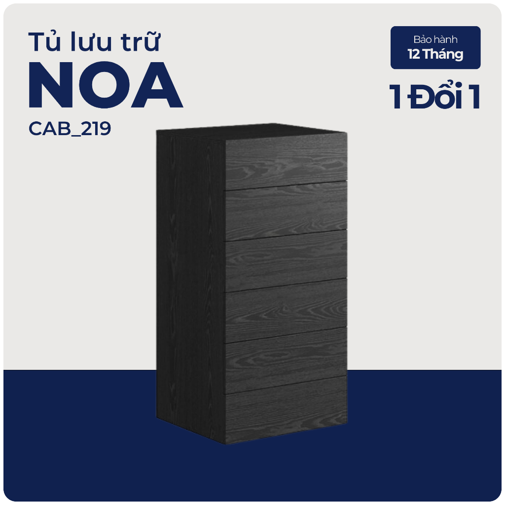 NOA, Tủ đựng đồ lưu trữ 6 ngăn kéo size lớn, CAB_219, 80x48x108cm, Nội thất Nhà trên cao