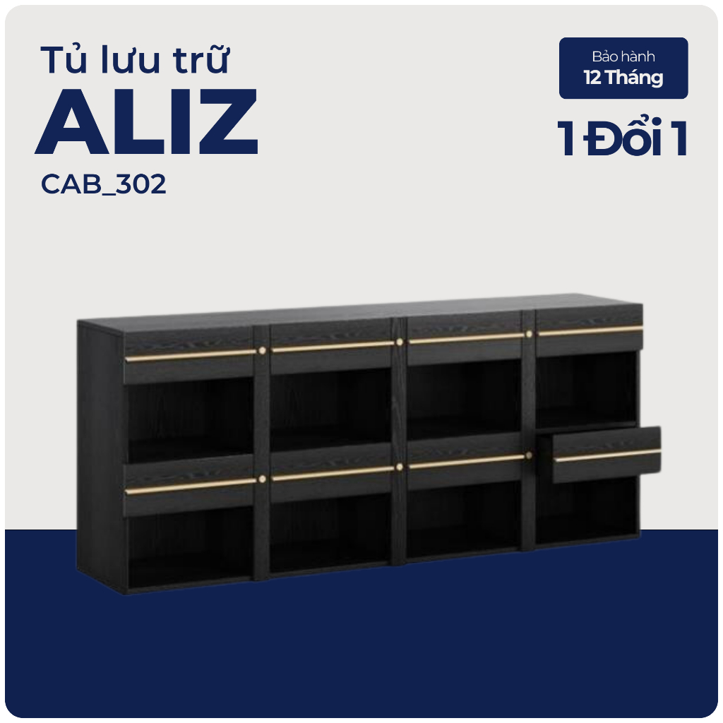 ALIZ, Tủ, kệ lưu trữ, CAB_302, 176x40x75cm, Nội thất Nhà trên cao