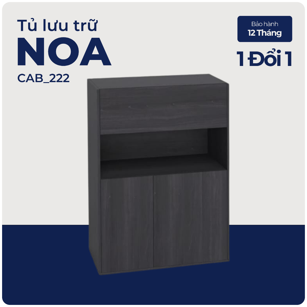NOA, Tủ trưng bày đồ dùng 2 cánh kèm ngăn kéo, CAB_222, 92x45x124cm, Nội thất Nhà trên cao