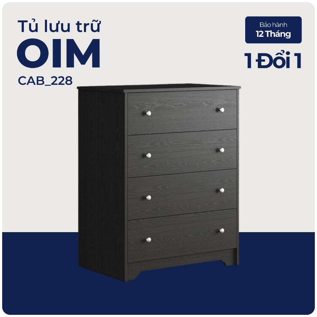 OIM, Tủ đựng đồ tân cổ điển 4 ngăn kéo, CAB_228, 79x50x102cm, Nội thất Nhà trên cao