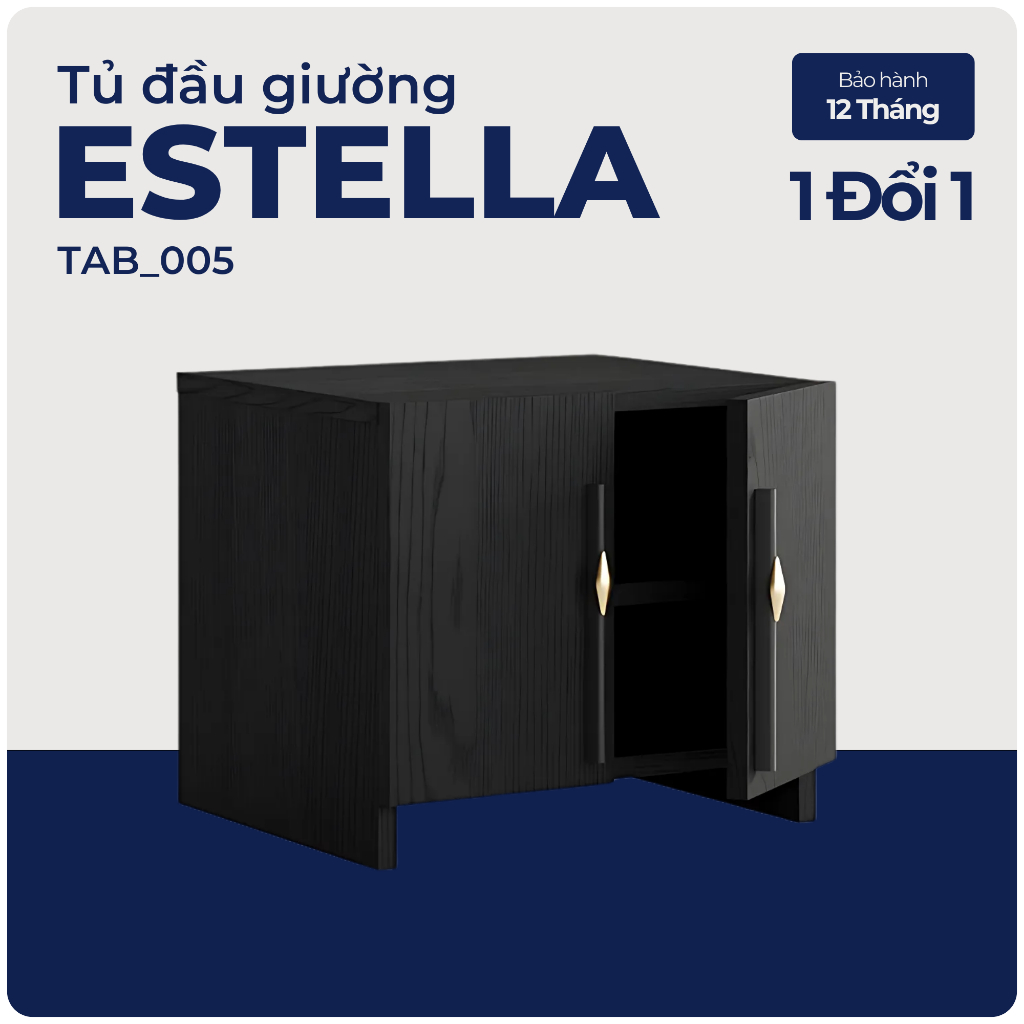 ESTELLIA, Táp đầu giường, TAB_005, 40x35x35cm, Nội thất Nhà trên cao