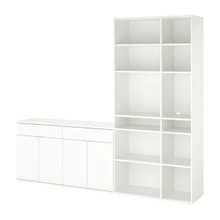 SOSA, COMBO kệ để đồ kèm tủ 2 gian, CAB_240, 235x37x200cm, Nội thất Nhà trên cao