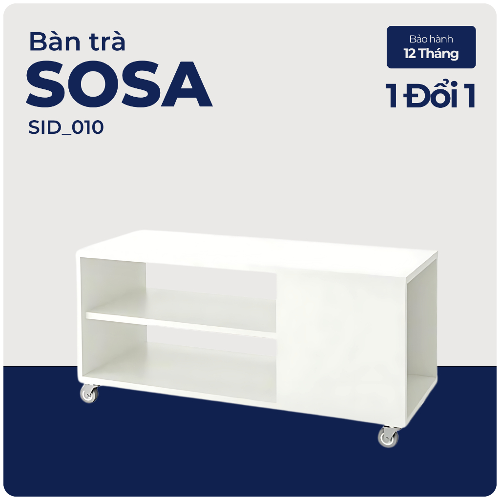 SOSA, Bàn coffee di động - Bàn trà, SID_010, 91x37x43cm, Nội thất Nhà trên cao
