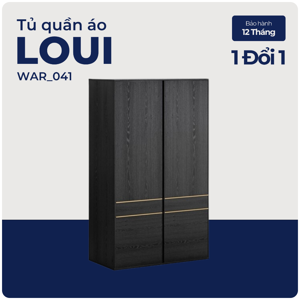 LOUI, Tủ quần áo, WAR_041, 127x59x210cm, Nội thất Nhà trên cao