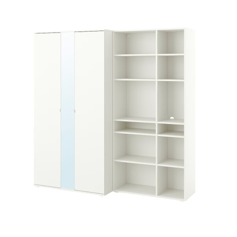 SOSA, COMBO Tủ quần áo kèm kệ để đồ đồ dùng, WAR_051, 200x55x200cm, Nội thất Nhà trên cao