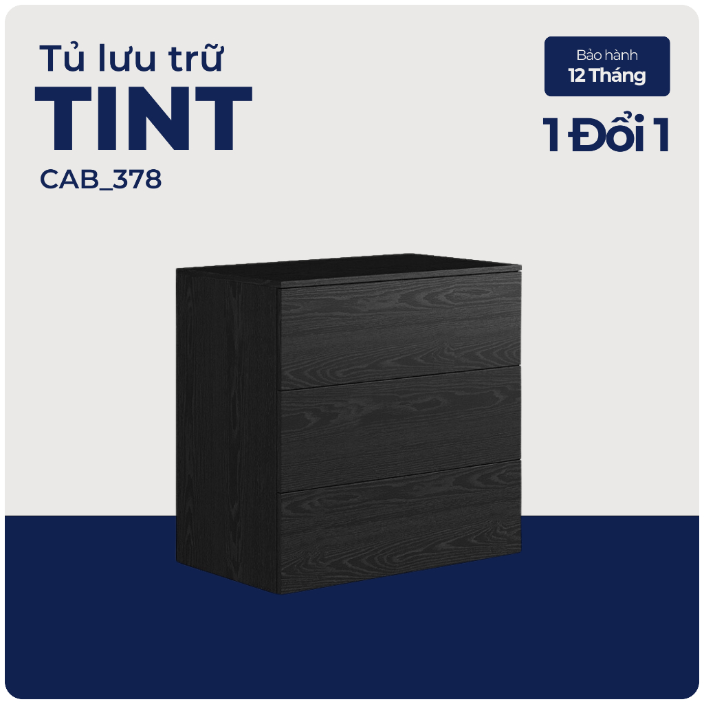 TINT, Tủ đựng đồ 3 ngăn kéo, CAB_388, 80x48x78cm, Nội thất Nhà trên cao