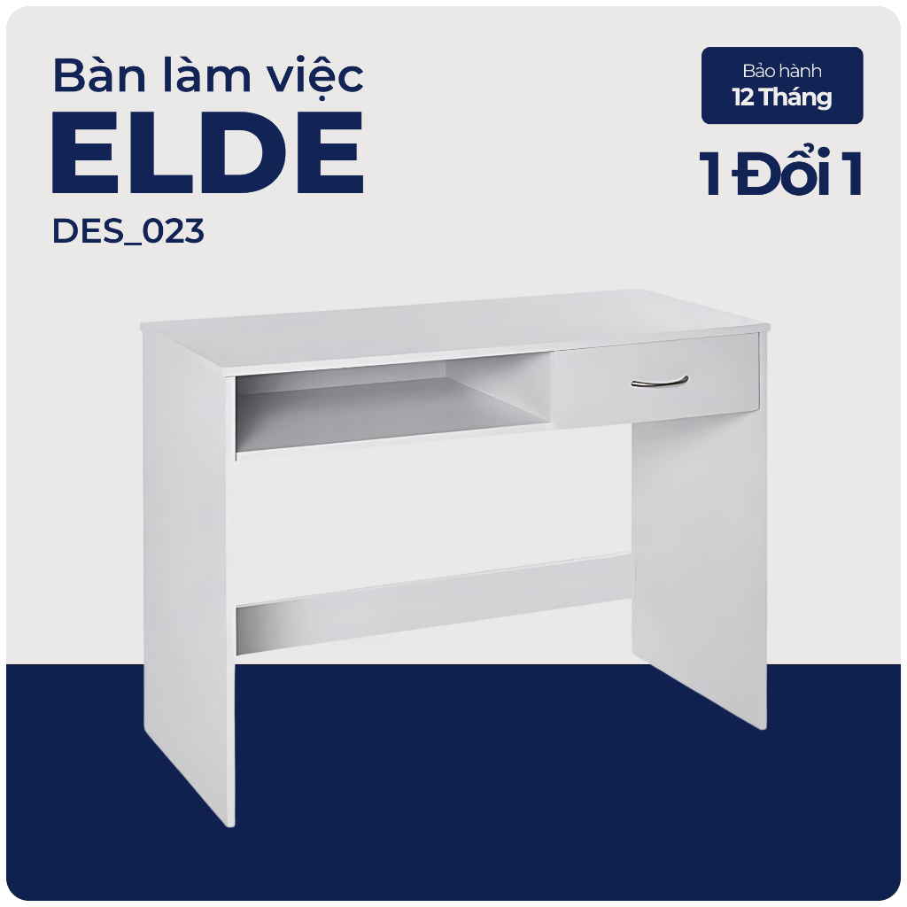 ELDE, Bàn làm việc 2 ngăn tủ, DES_023, 100x45x75cm, Nội thất Nhà trên cao