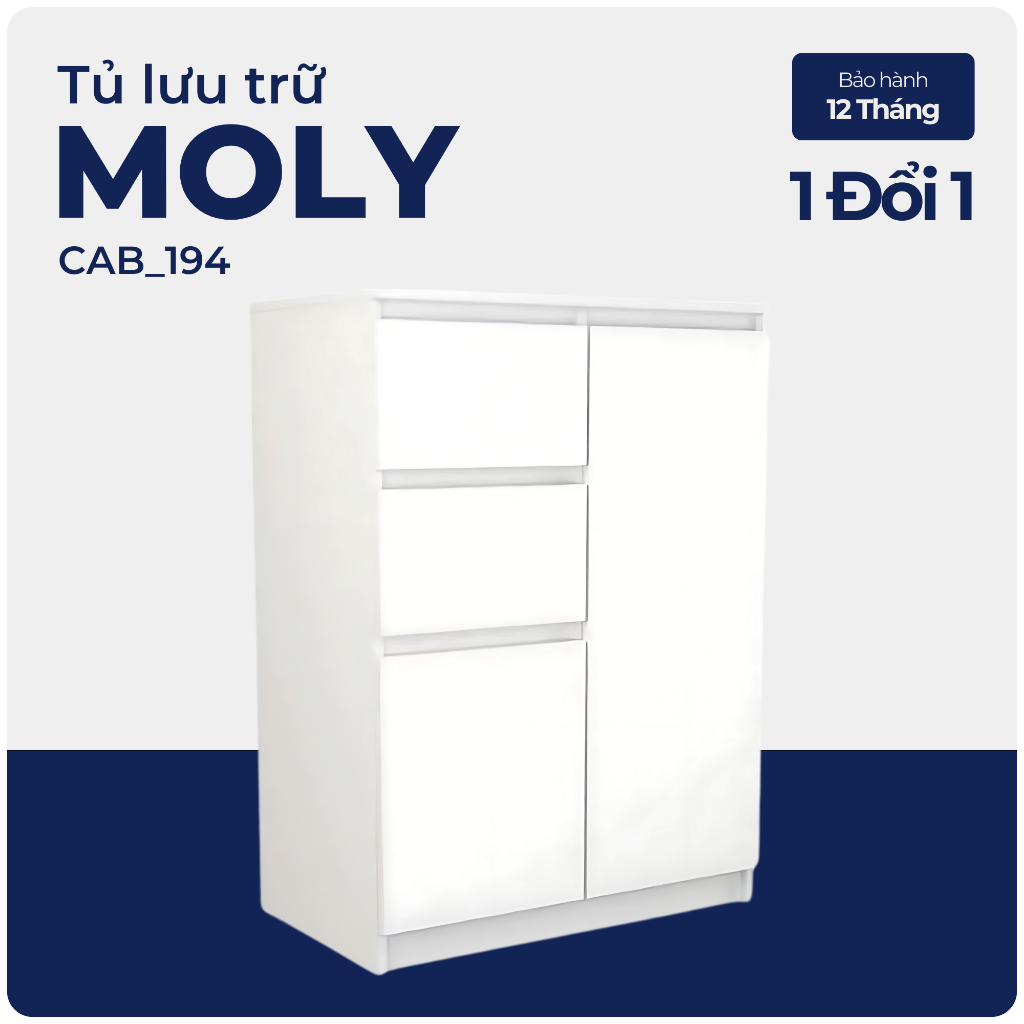 MOLY, Kệ tủ lưu trữ đồ dùng 2 gian, CAB_194, 72x40x97cm, Nội thất Nhà trên cao