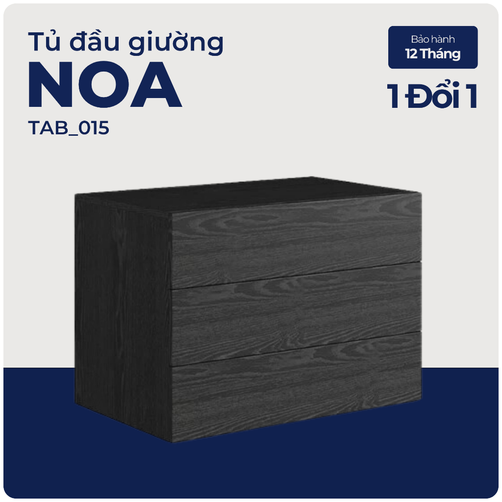 NOA, Tủ đựng đồ lưu trữ 3 ngăn kéo size lớn, TAB_015, 108x48x54cm, Nội thát Nhà trên cao