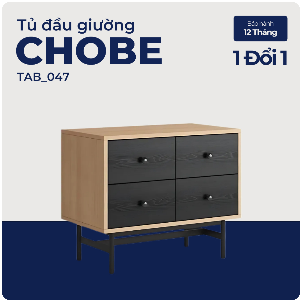 CHOBE, Tủ đầu giường, tủ trưng bày, TAB_047, 70x40x58cm, Nội thất Nhà trên cao