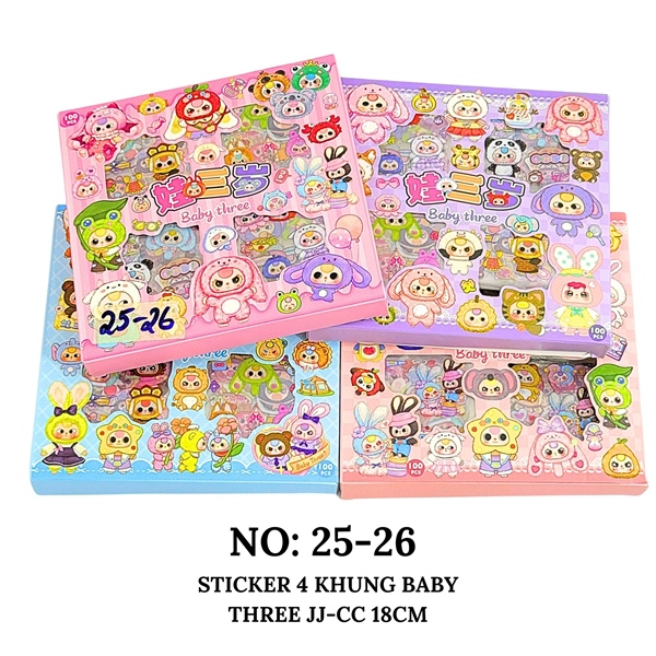 STICKER HÌNH DÁN 4 KHUNG BABY THREE JJ-CC
