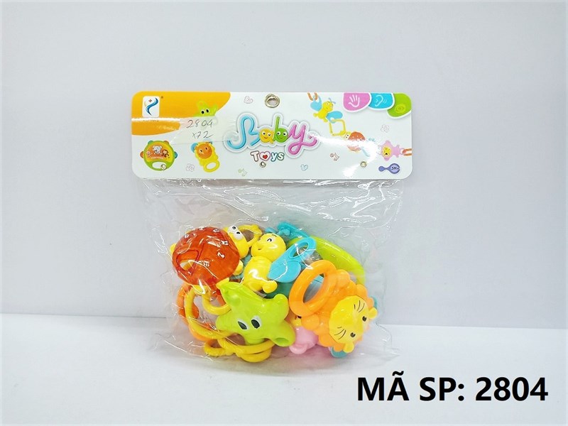 2804 TÚI LẮC TREO NÔI 7 MÓN (KHỈ, SƯ TỬ, BƯỚM, SAO BIỂN, CÁNH CAM, CÁ HEO) (PVC)