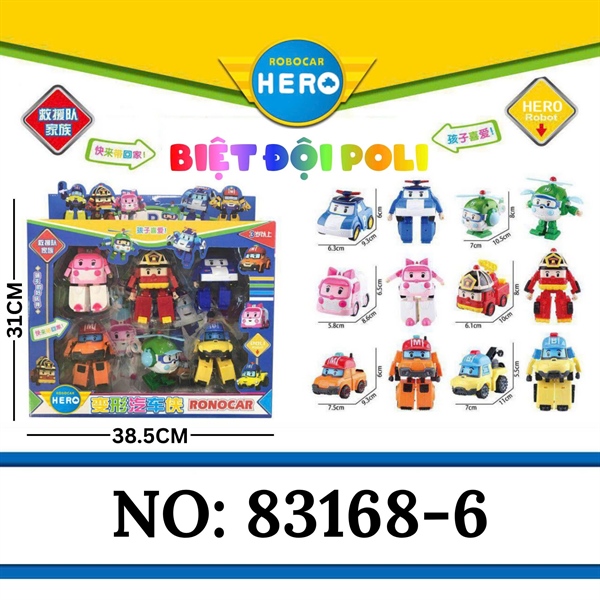 83168-6 HỘP RÁP ROBOCAR POLI 6C BIẾN HÌNH XE ĐỦ MẪU 868-6
